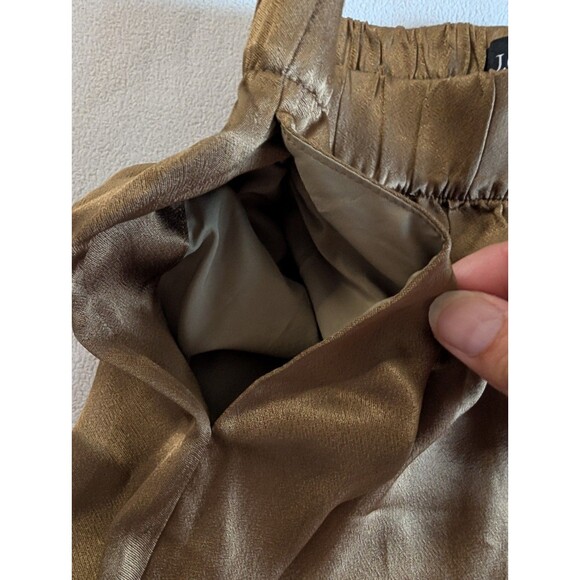 J.Crew Astrid Wide Leg Pant Luster Crepe Bronze Size 4 Elastic Waist Old Money - Picture 6 of 12